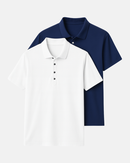 Buki Cinqo Polo 2-Pack - White/Navy Buki
