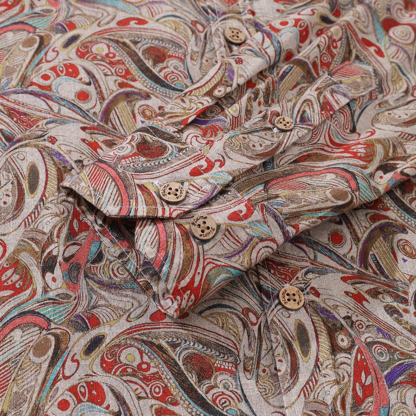 Men's Hawaiian Shirt Geometry of Tradition Cotton Button-down Long Sleeve Aloha Shirt By Cigar