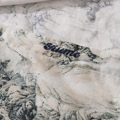 Men's Hawaiian Shirt Enchanting Mountain Landscape Cotton Button-down Long Sleeve Aloha Shirt By Amy