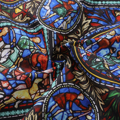 Hawaiian Shirt For Men Stained Glass Window Print Shirt Camp Collar 100% Cotton Shirt By Sherry