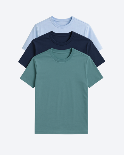 Buki Cinqo Tech Tee 3-Pack - French Blue/Blue Night/Blue Grey Buki
