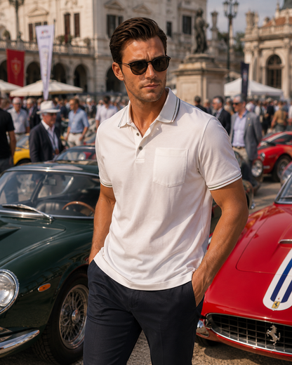 Pocket Polo Shirt - White Buki