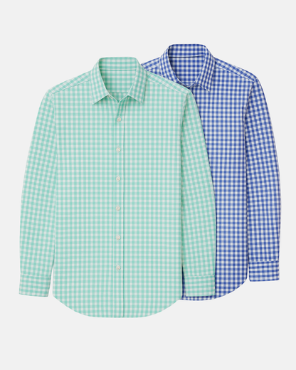 Mauro Dress Shirt 2-Pack - Emerald/Blue Buki
