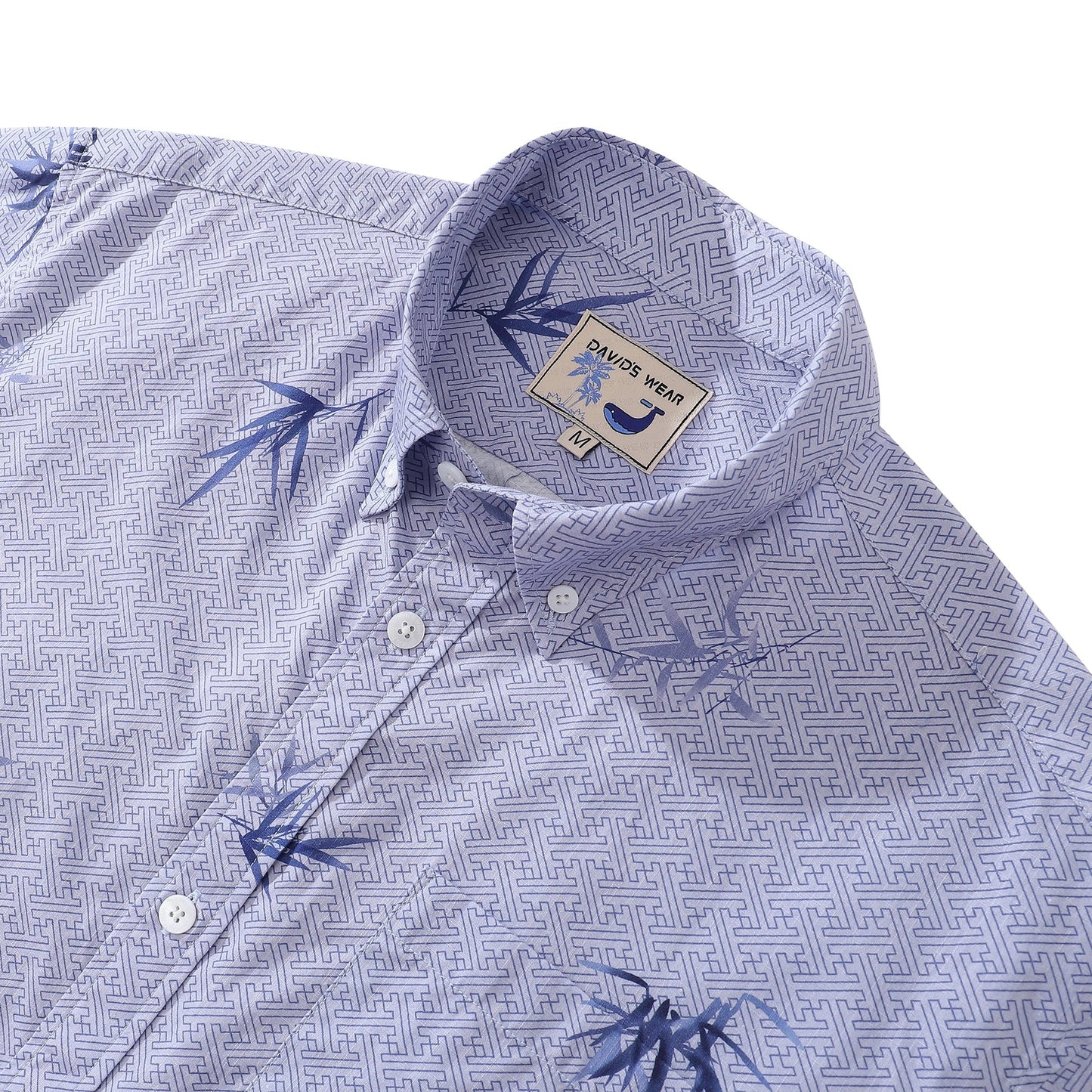 Hawaiian Shirts For Men Vintage Cotton Button Down Abundant Bamboo Ambiance Short Sleeve Aloha Shirt By Amy