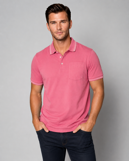 Pocket Polo Shirt - Pink Buki