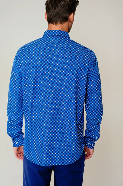 Retro Blues Long Sleeve Tech Shirt Buki
