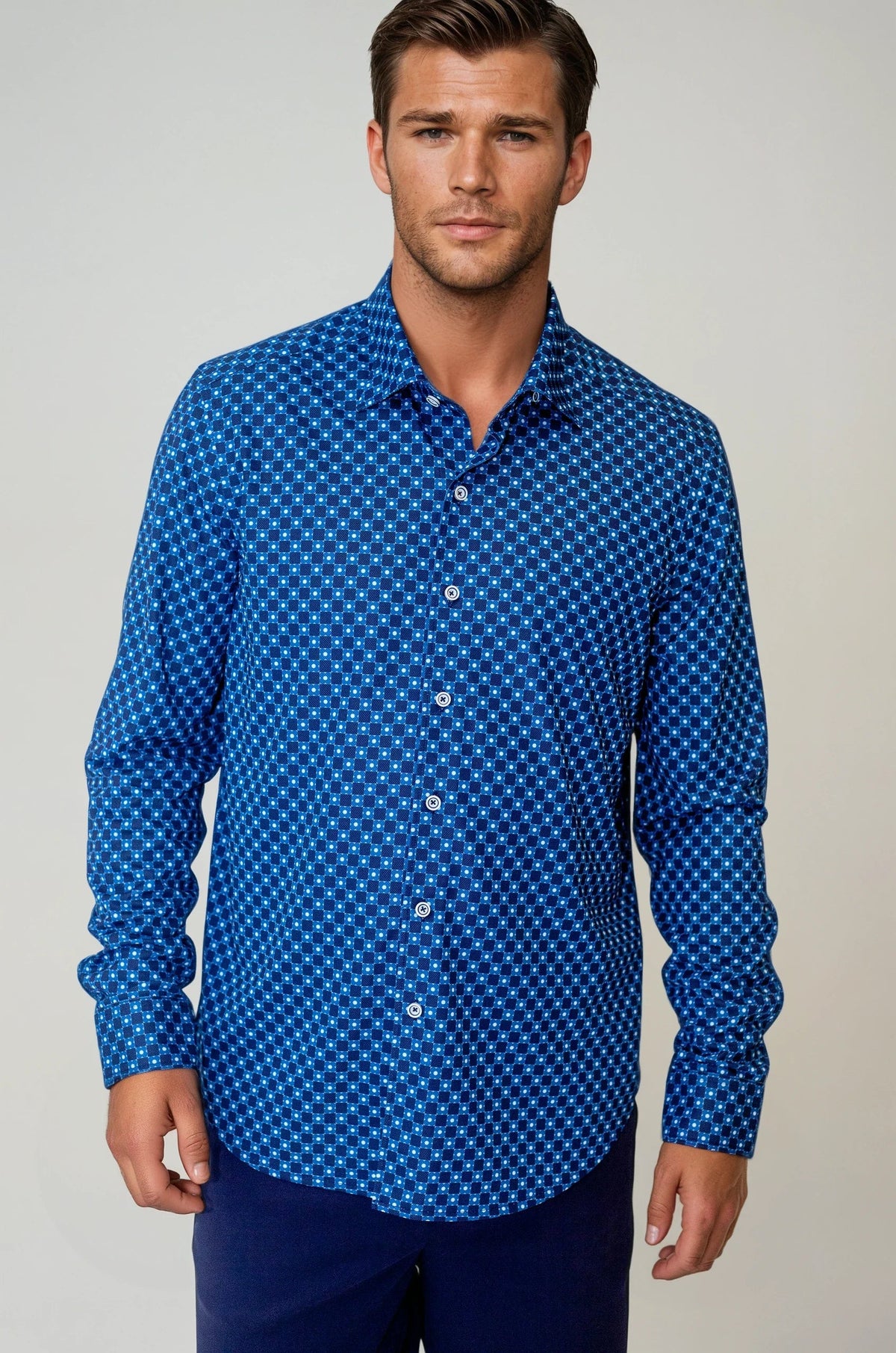 Retro Blues Long Sleeve Tech Shirt Buki