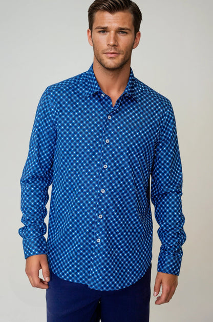 Retro Blues Long Sleeve Tech Shirt Buki