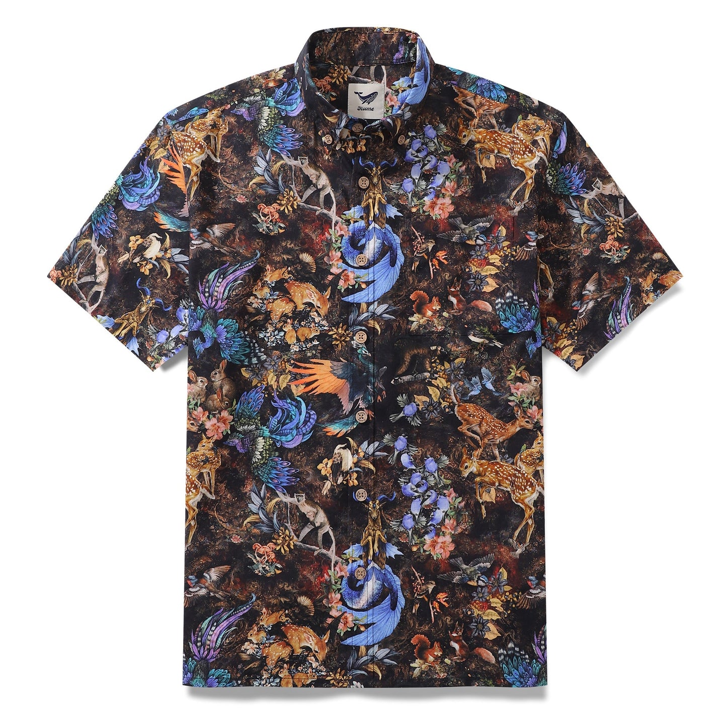 Men's Hawaiian Shirt Figurative Art Cotton Button-down Short Sleeve Aloha Shirt By Yakima