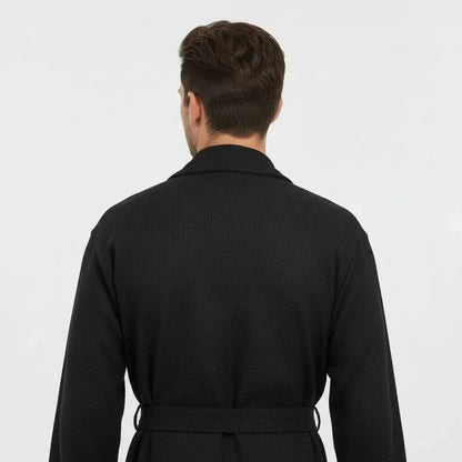 Waffle Spa Bathrobe for Men -  Absorbent, Lightweight Lotus Linen