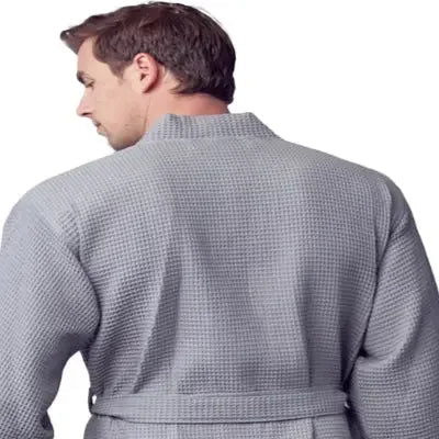 Waffle Spa Bathrobe for Men -  Absorbent, Lightweight Lotus Linen