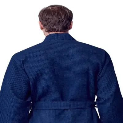 Waffle Spa Bathrobe for Men -  Absorbent, Lightweight Lotus Linen
