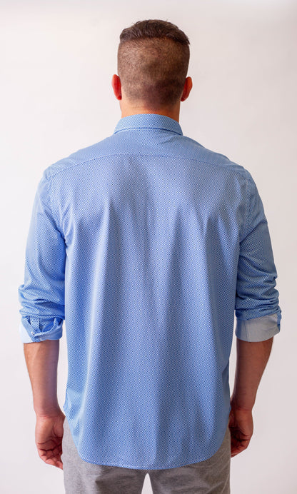 Studio Dot Long Sleeve Tech Shirt - Blue Buki