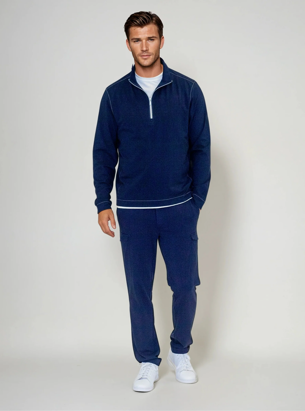 Buki Cinqo Travel Half Zip 2-Pack - Navy/White Buki
