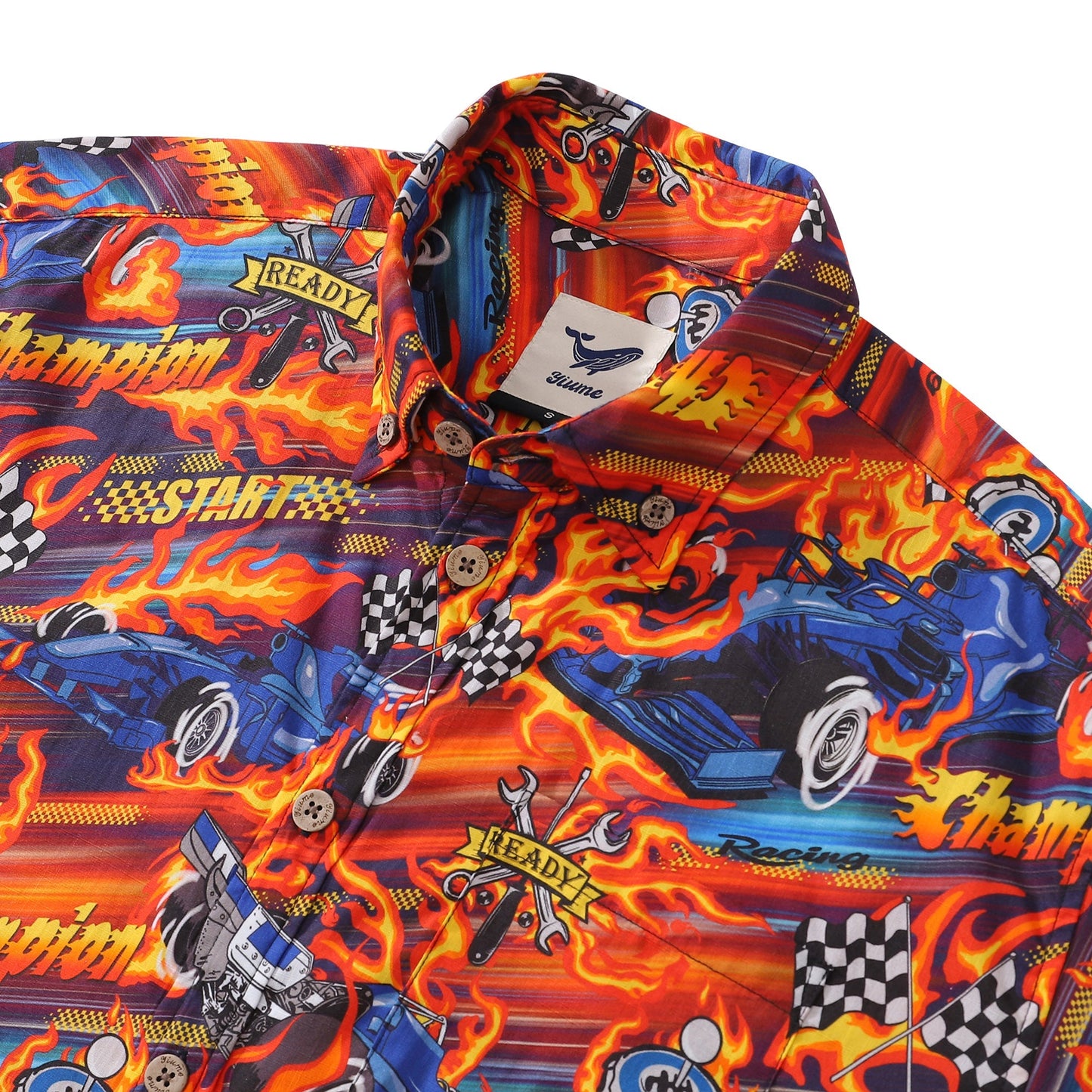 Hawaiian Shirt For Men Speed Button-down Short Sleeve 100% Cotton Shirt By Yakima