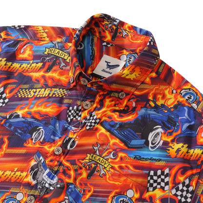 Hawaiian Shirt For Men Speed Button-down Short Sleeve 100% Cotton Shirt By Yakima