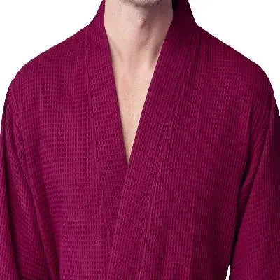 Waffle Spa Bathrobe for Men -  Absorbent, Lightweight Lotus Linen