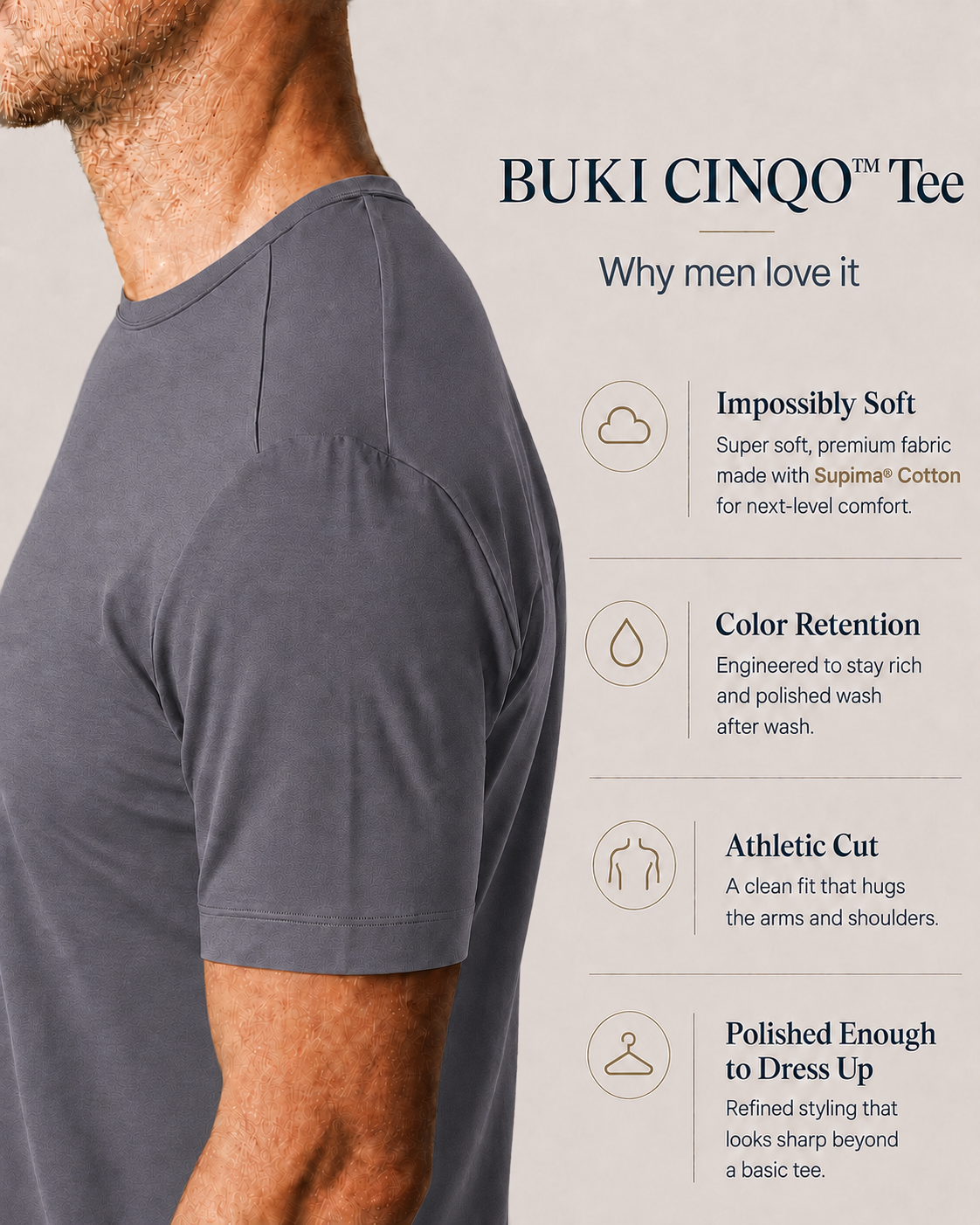 Buki Cinqo Tech Tee - Raven Buki